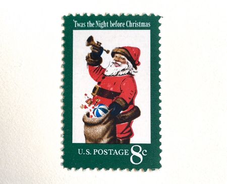 100 Vintage Santa Postage Stamps Unused Vintage 8 Cent Christmas Stamps for Mailing Holiday Cards
